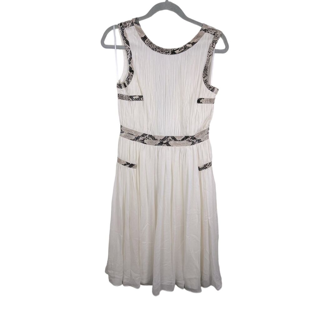 NWT Diane Von Furstenberg DVF Letty dress Size 4 Ivory Silk With Snake Detail